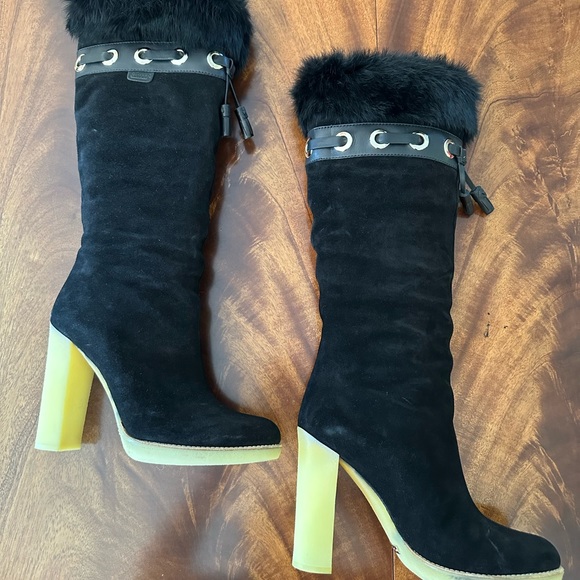 Gucci Fur & Suede Boots - Picture 5 of 5